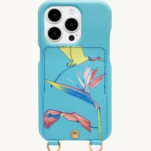 Tropical Blue Phone Case with Bird Design